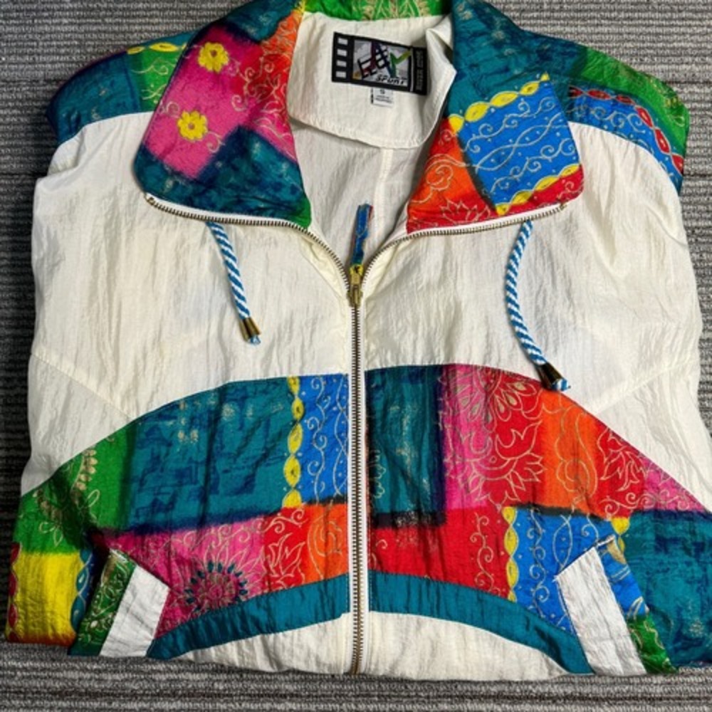 Vintage River Edge Women's Small 90s Windbreaker Full Zip 100% Nylon Y2K - Picture 1 of 8